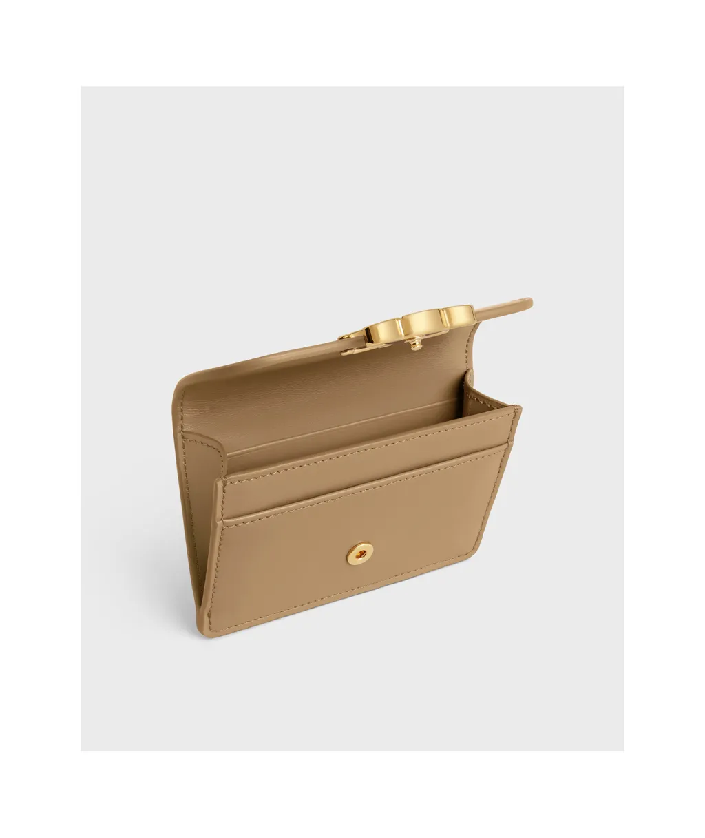 Card Holder With Flap Triomphe In Shiny Calfskin