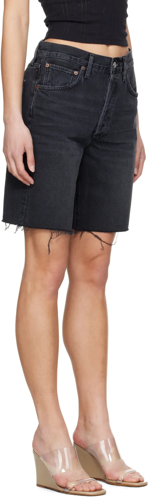 Denim Shorts With Belt Loops