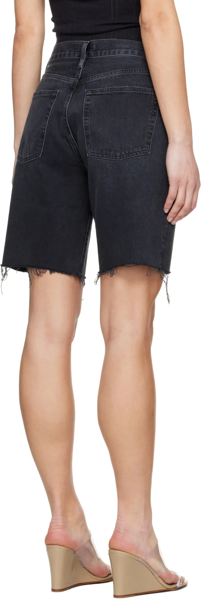 Denim Shorts With Belt Loops