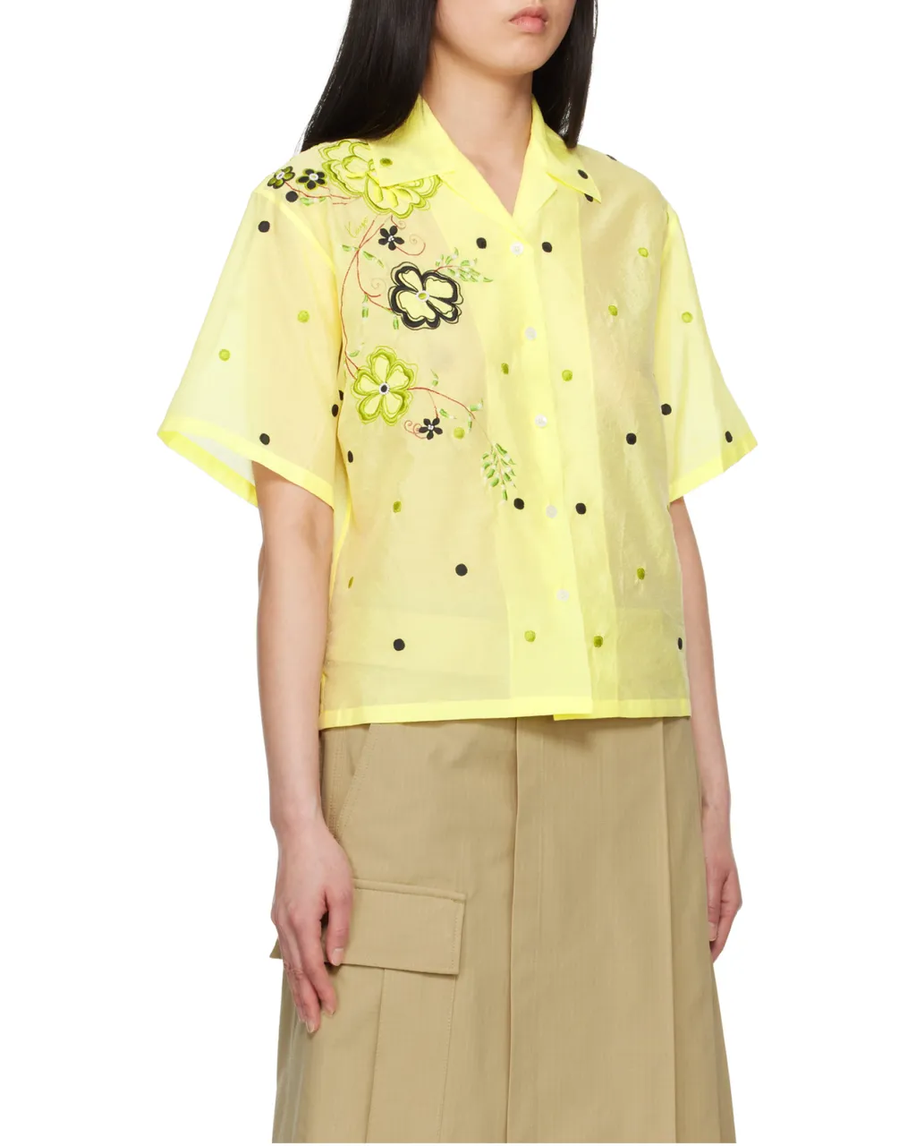 Embroidered Hawaiian Shirt Kenzo Peonies