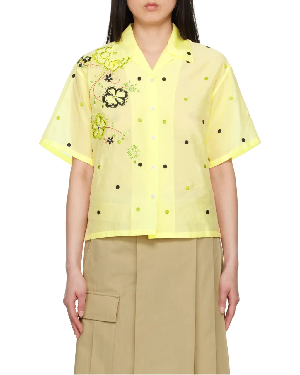 Embroidered Hawaiian Shirt Kenzo Peonies