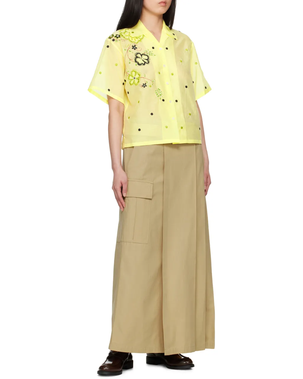 Embroidered Hawaiian Shirt Kenzo Peonies