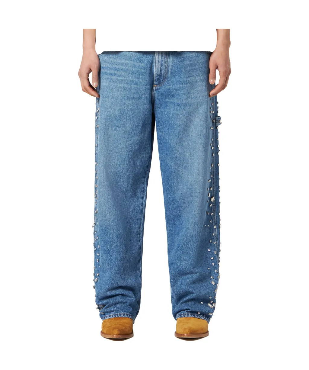 Crystals Over Denim Pants