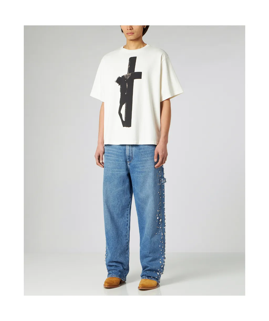 Crystals Over Denim Pants