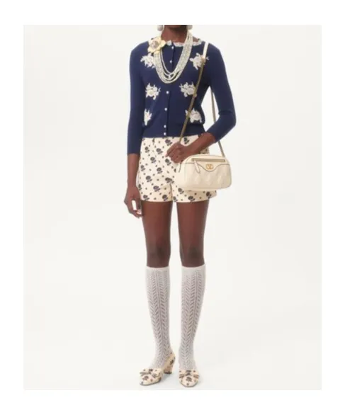 Embroidered Wool And Lace Cardigan