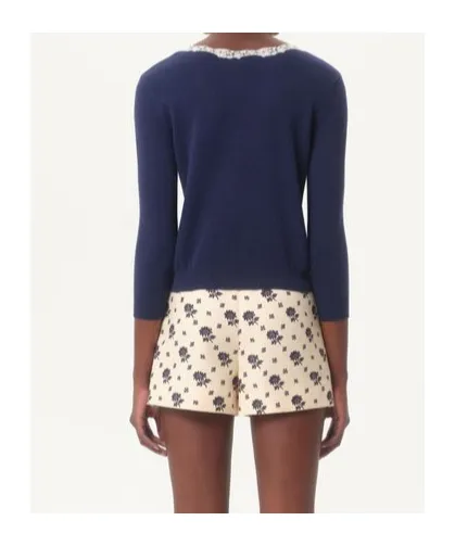 Embroidered Wool And Lace Cardigan