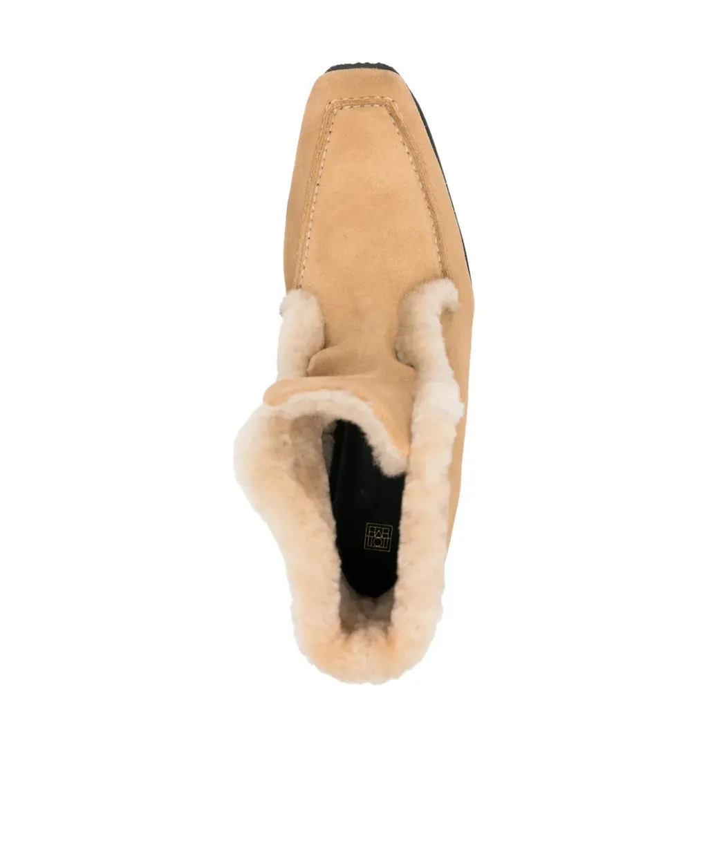 TotÊMe Shearling-Edge Square Toe Boots