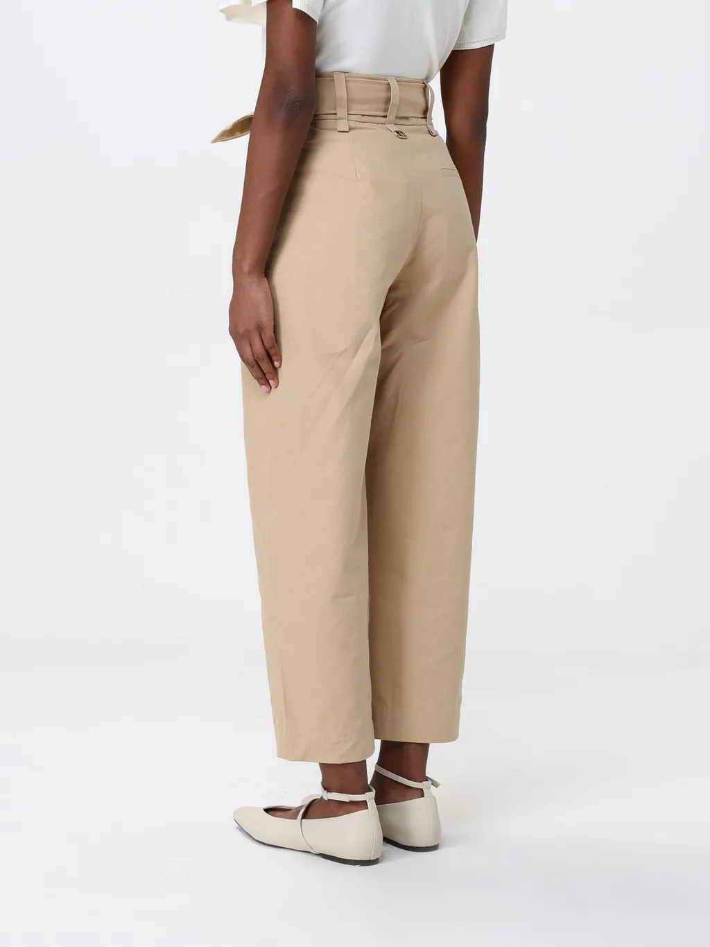 Twinset Gabardine Belted Trousers