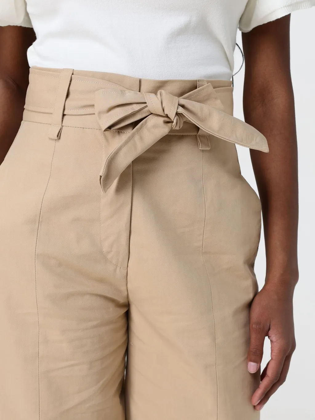 Twinset Gabardine Belted Trousers