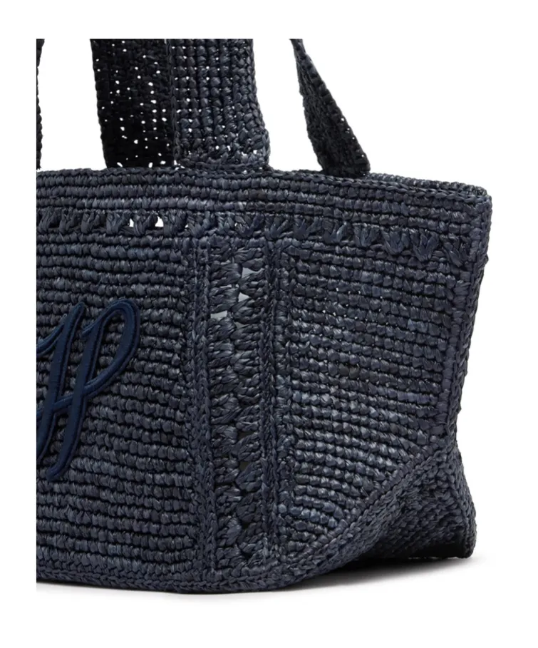 Patou Logo Patch Woven Tote Bag