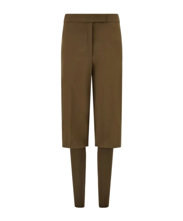 Tailored Trousers With Knitted Detail
