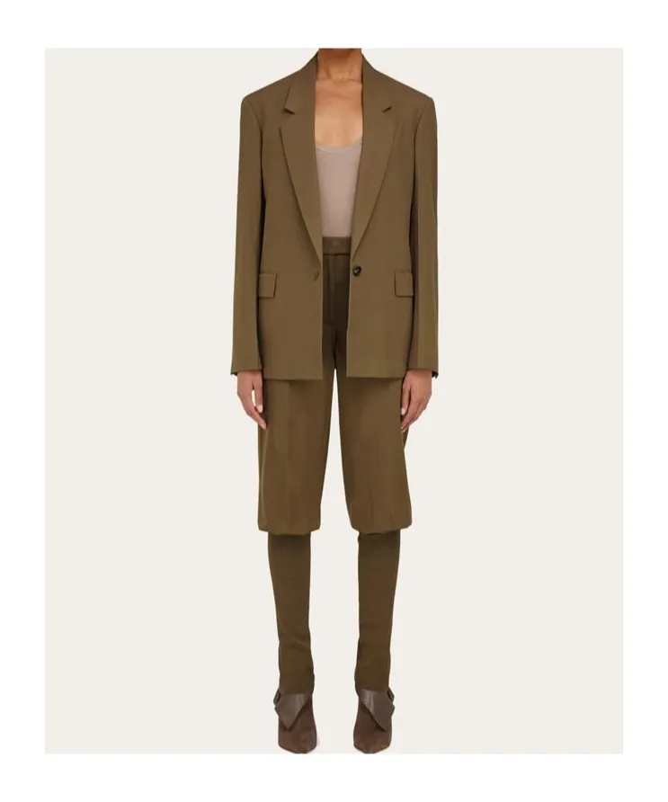 Tailored Trousers With Knitted Detail