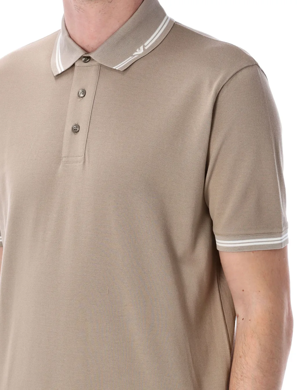 Emporio Armani Piped Collar Piqu Polo Shirt