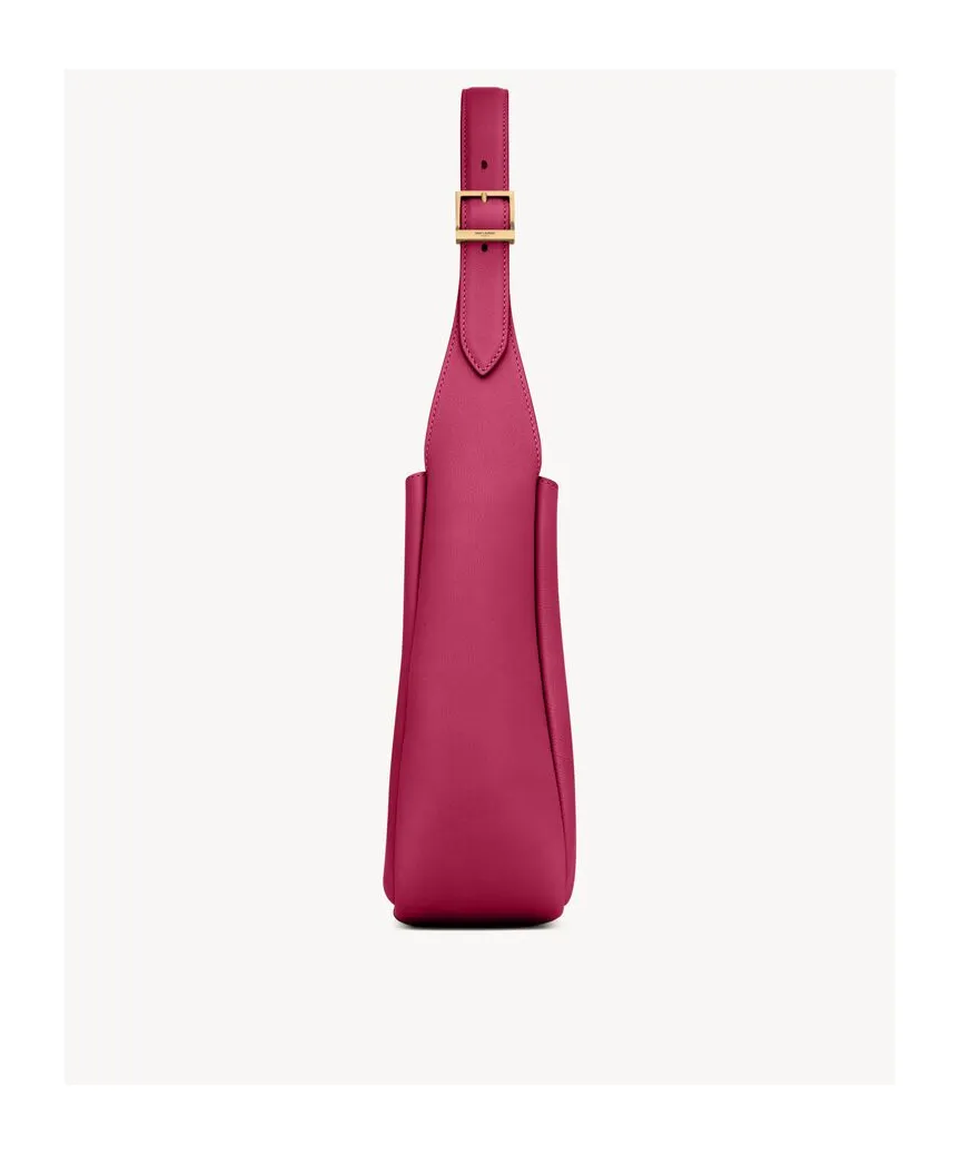 Leather Ysl Logo Shoulder Bag