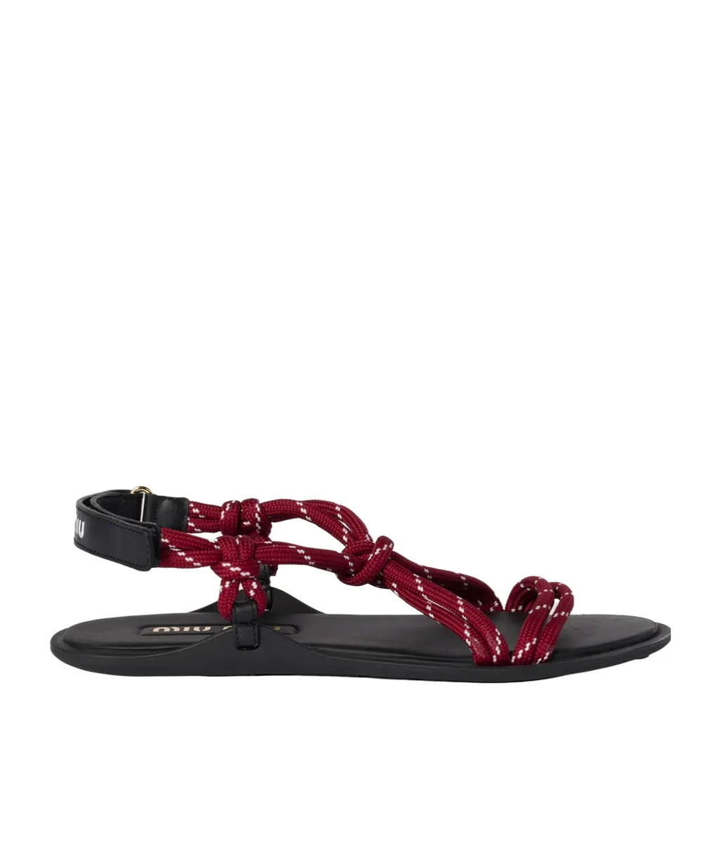 Miu Miu Logo-Embossed Flat Sandals