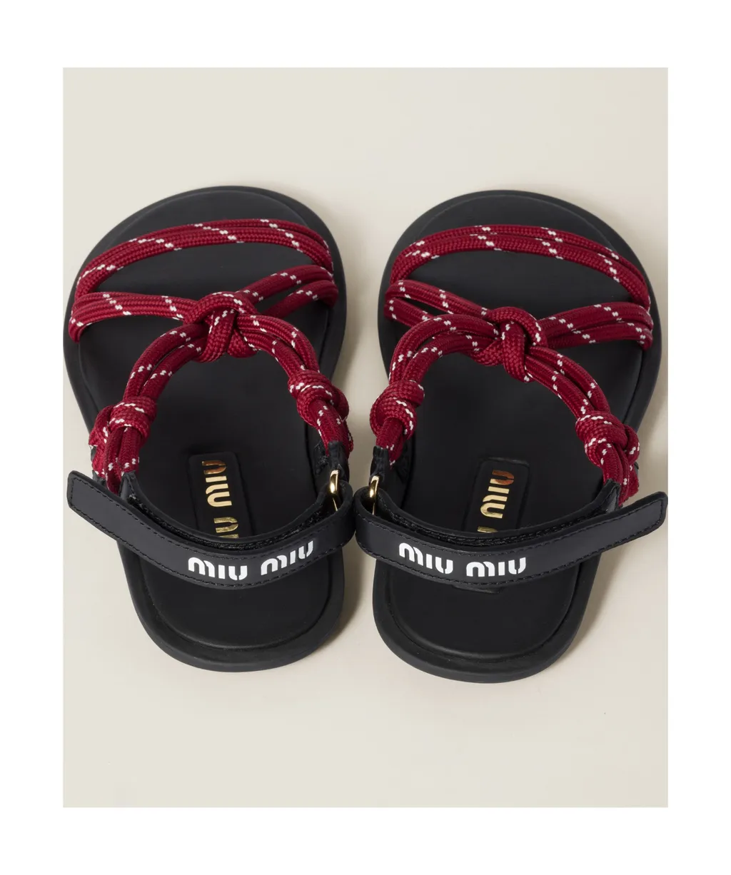 Miu Miu Logo-Embossed Flat Sandals