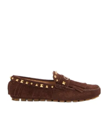 Valentino Garavani Rockstud Fringed Edge Loafers