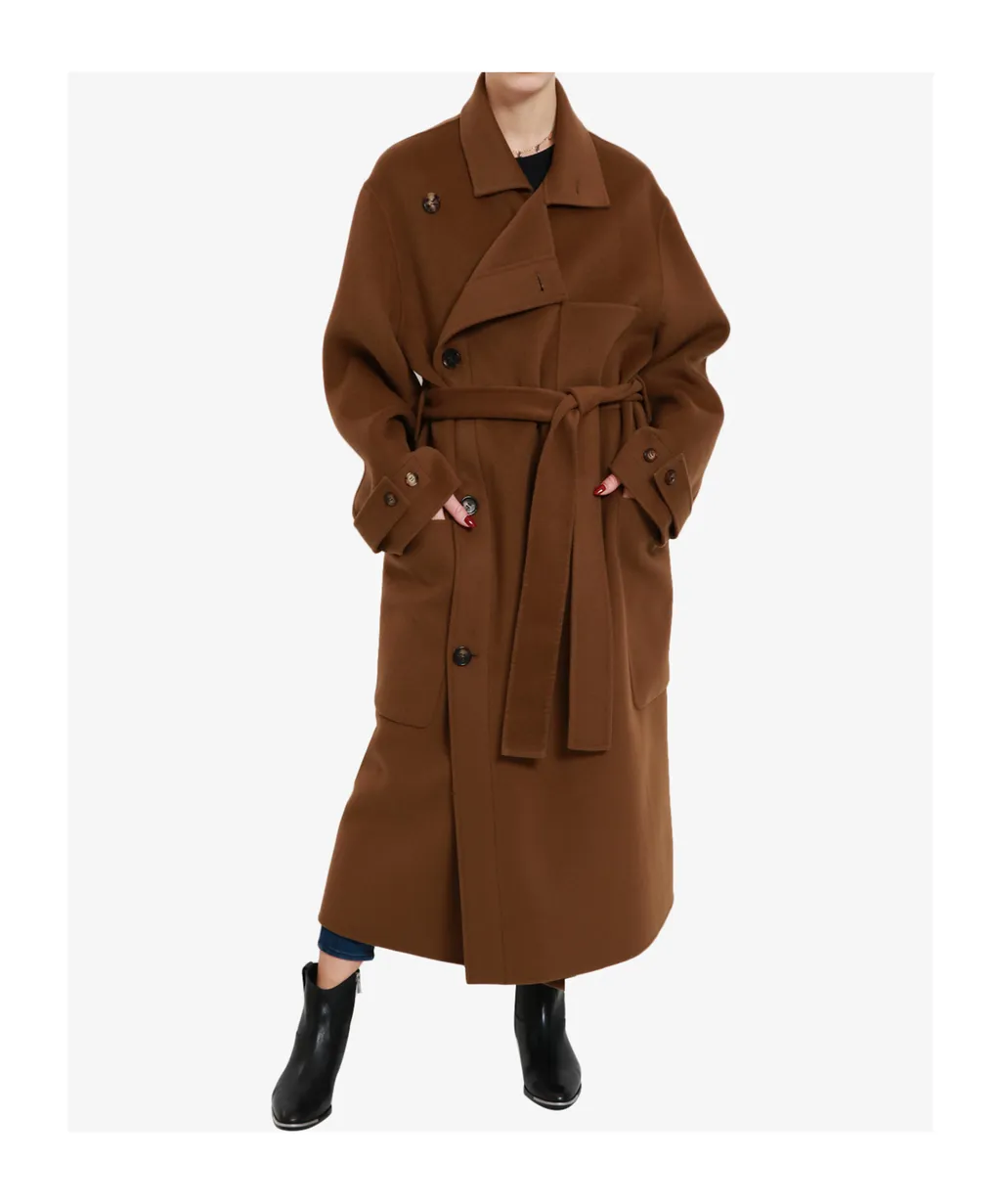 Tie-Up Long-Sleeve Coat