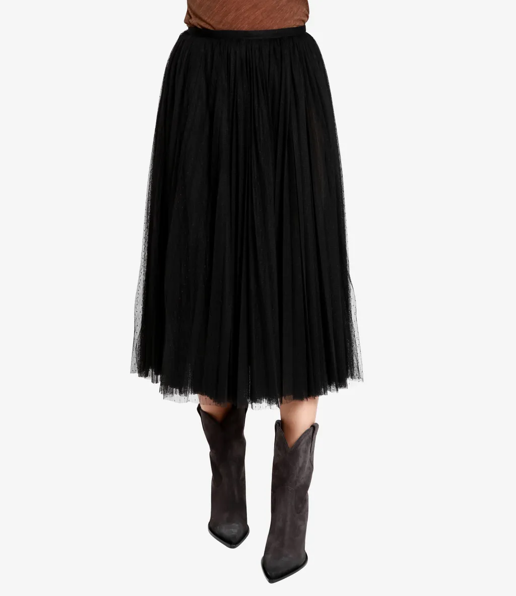 Layered Pleated Chiffon Half-Length Dress