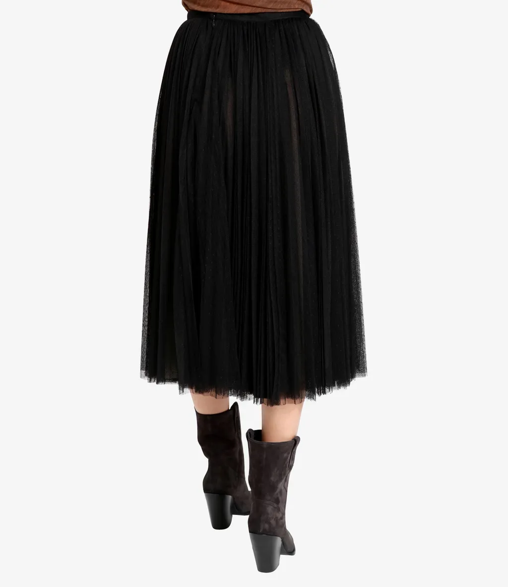 Layered Pleated Chiffon Half-Length Dress