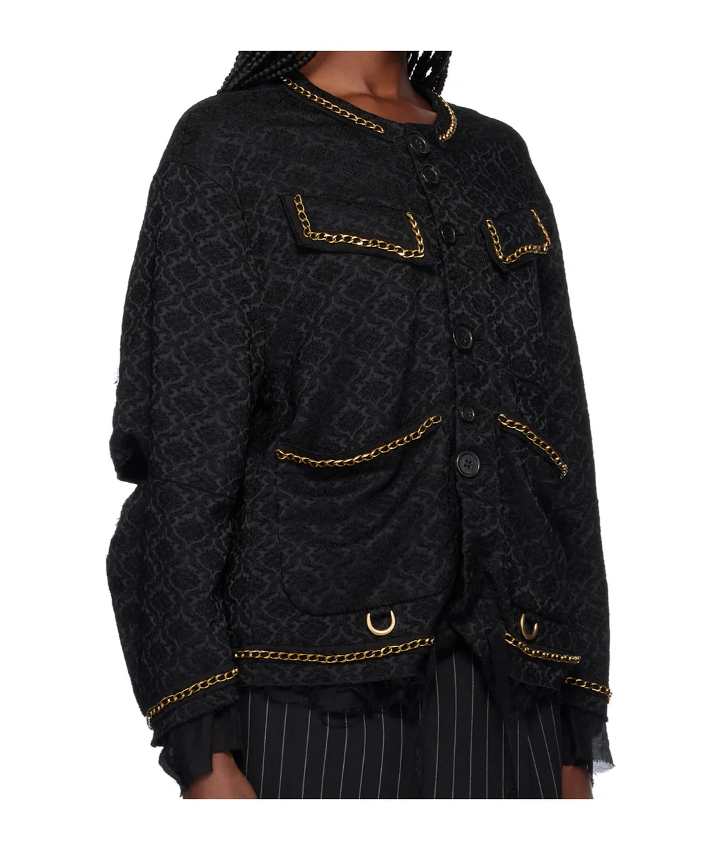 Patterned-Jacquard Jacket
