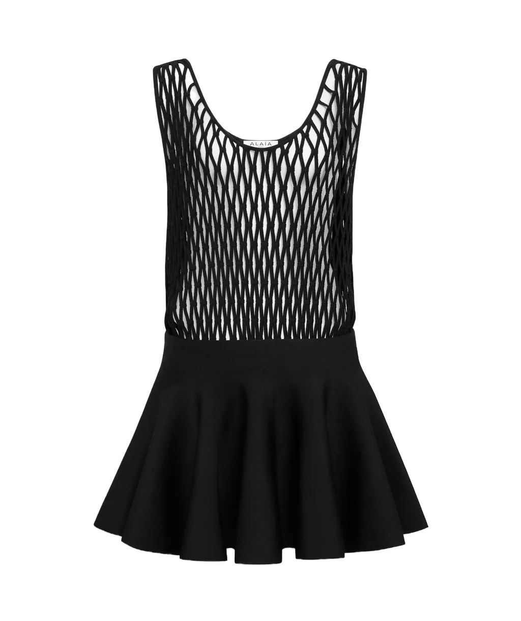Macramé Knit Skater Dress