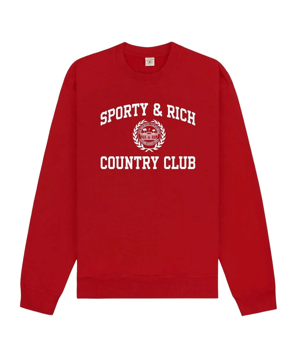 Sporty & Rich Logo Printed Crewneck Sweatshirt