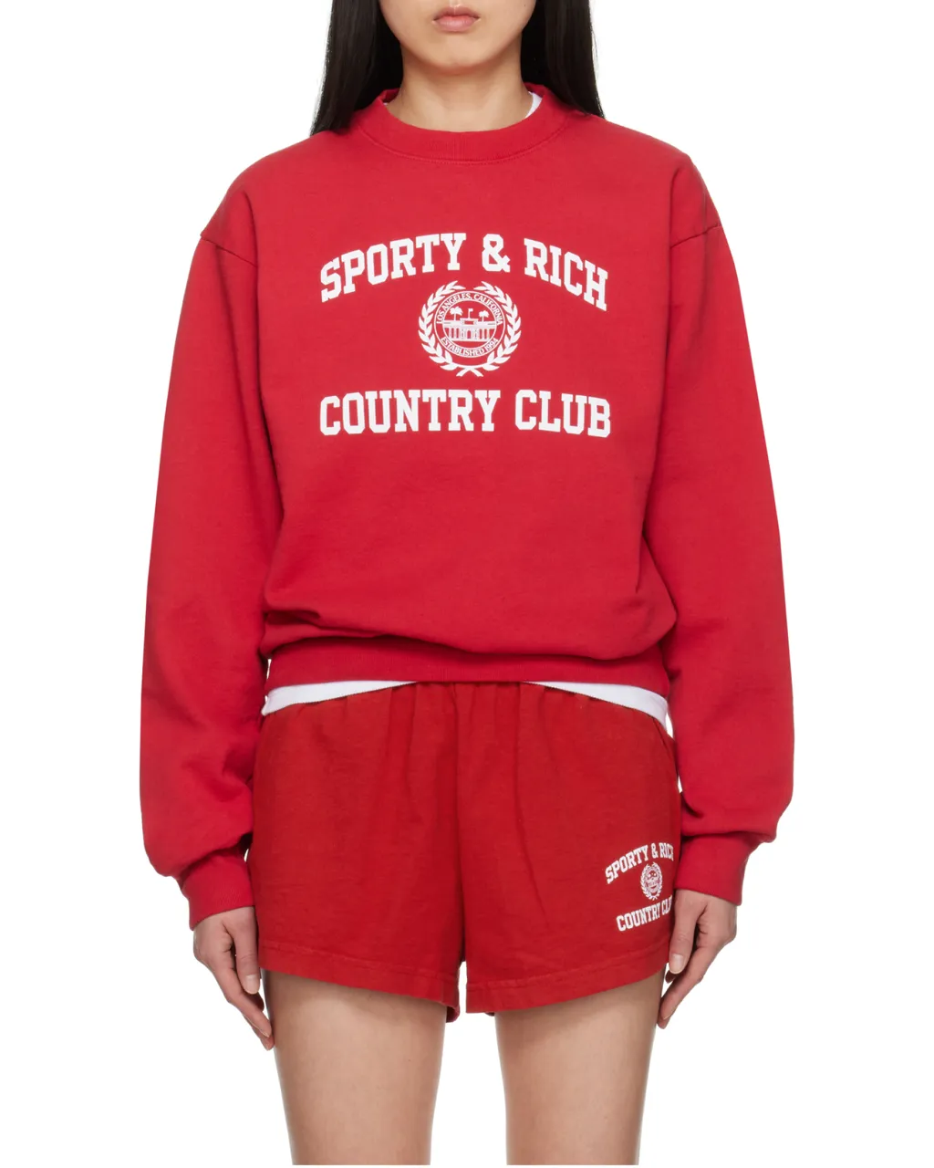 Sporty & Rich Logo Printed Crewneck Sweatshirt