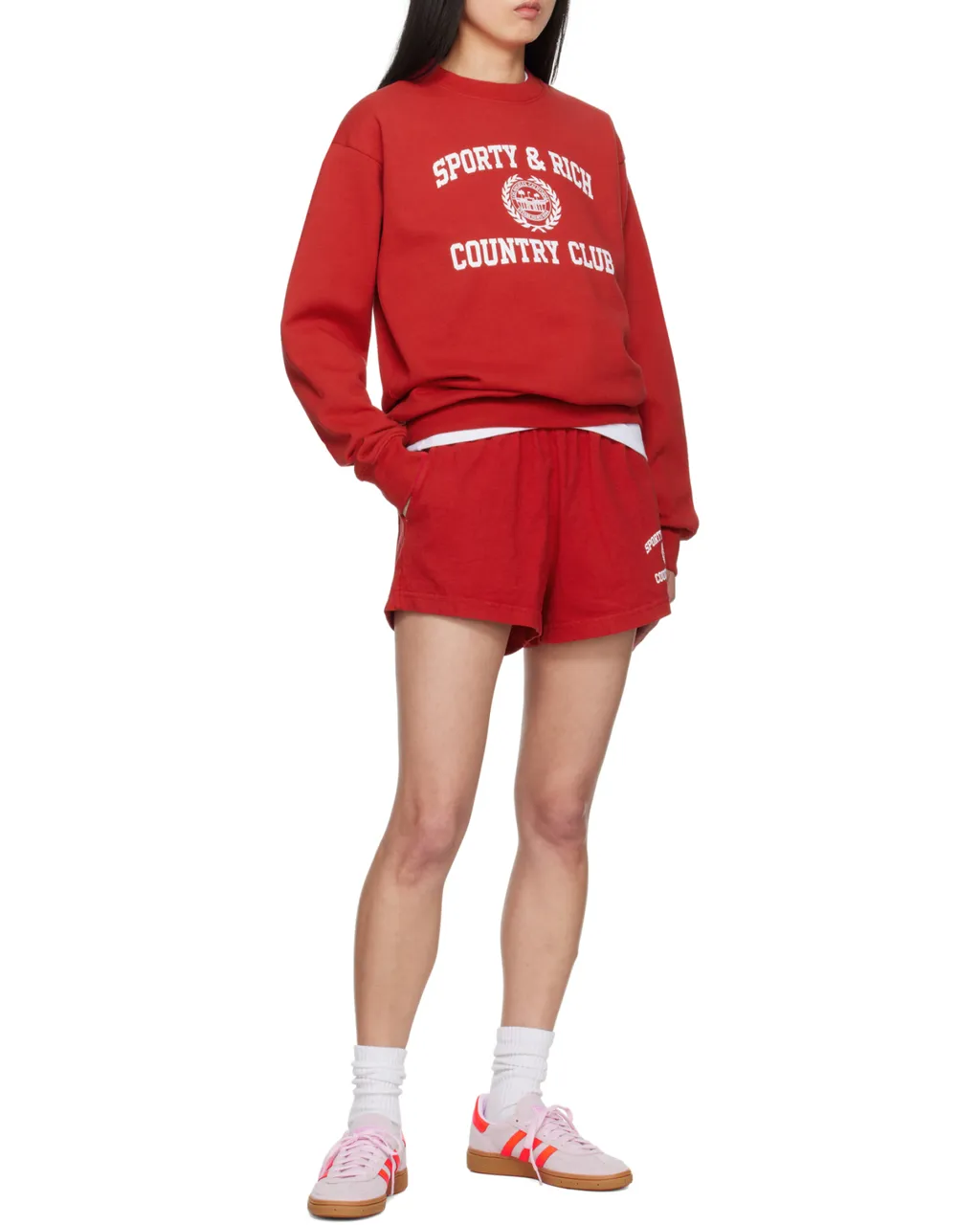 Sporty & Rich Logo Printed Crewneck Sweatshirt