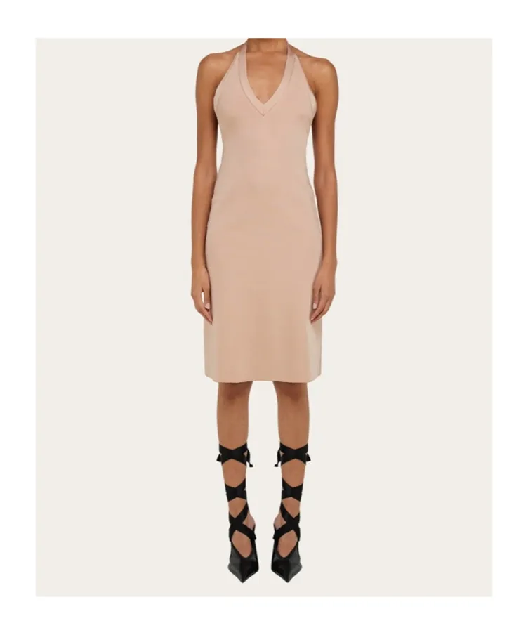 Ferragamo Knitted Halter Neck Dress