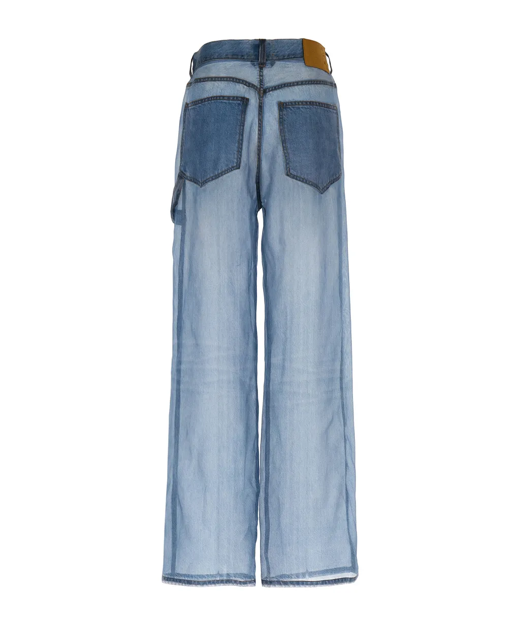 Denim Print Wide Leg