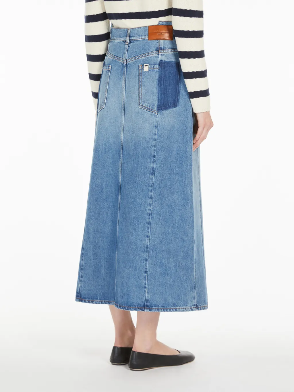 Long, Cotton-Denim Skirt