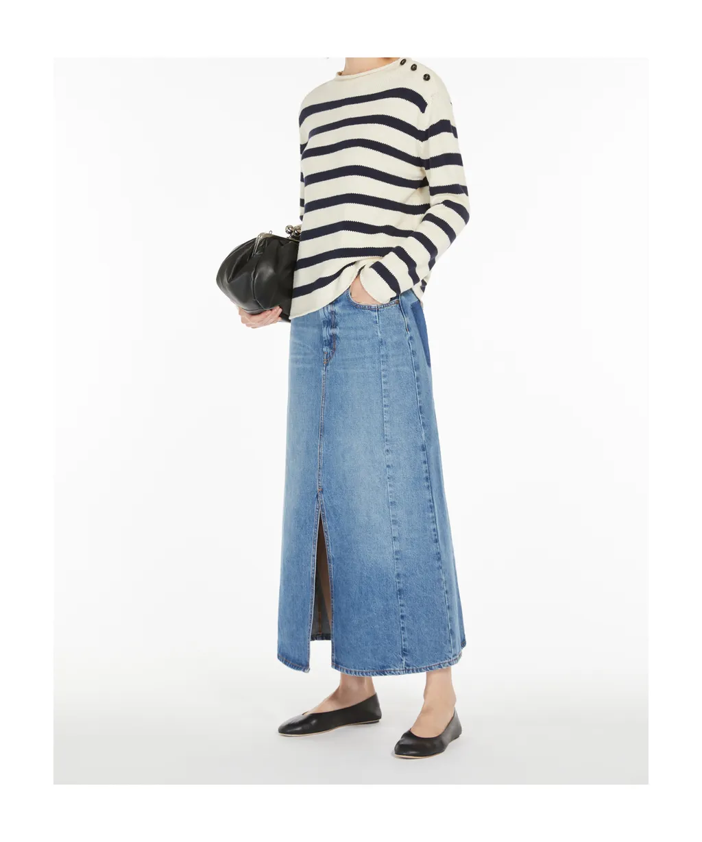 Long, Cotton-Denim Skirt