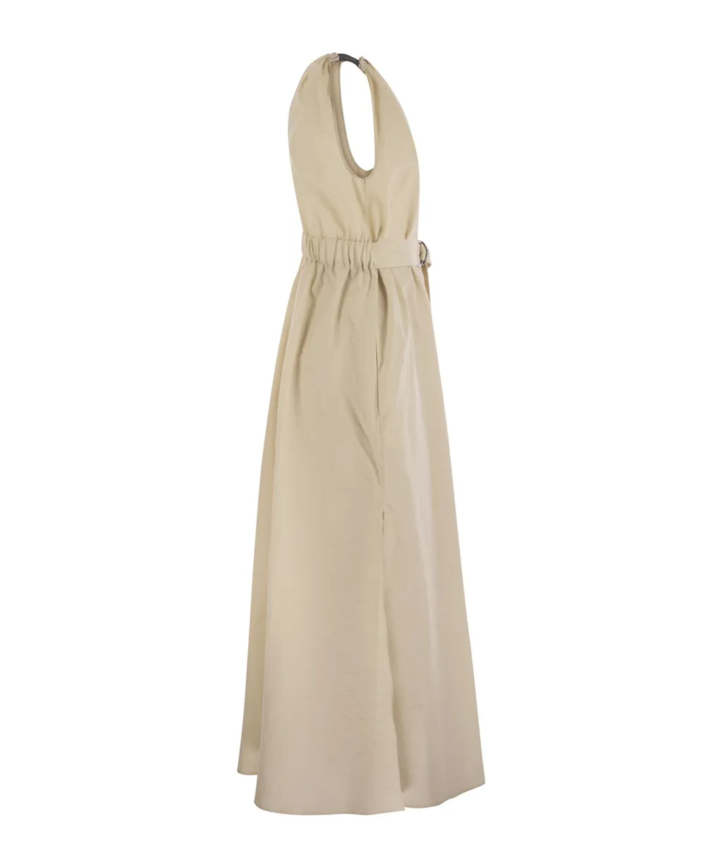 Brunello Cucinelli Belted Pleated Midi Dress