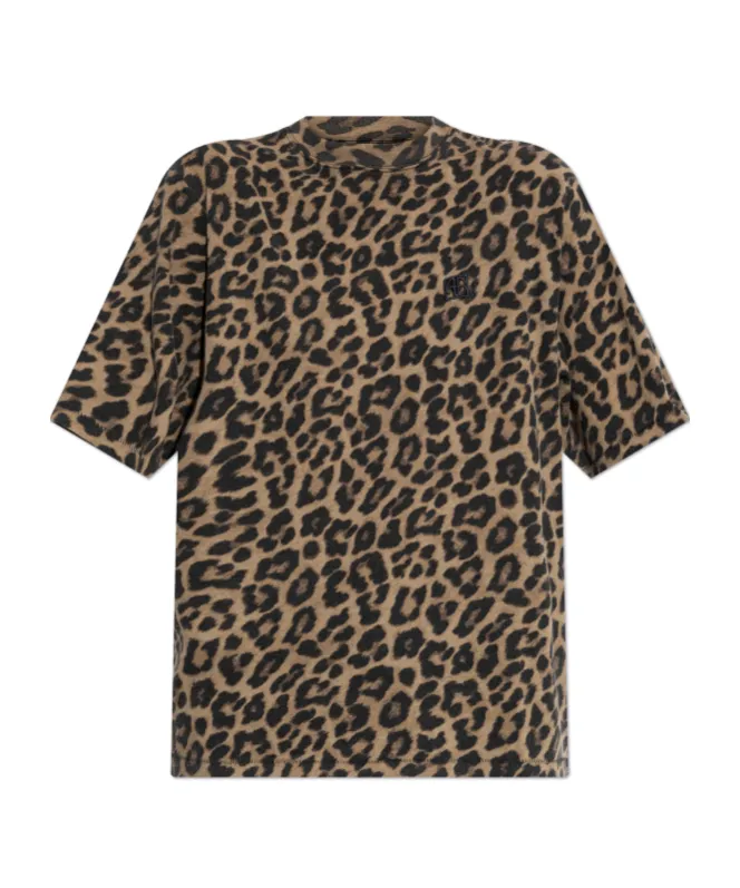 Anine Bing Avi Leopard Print Tee