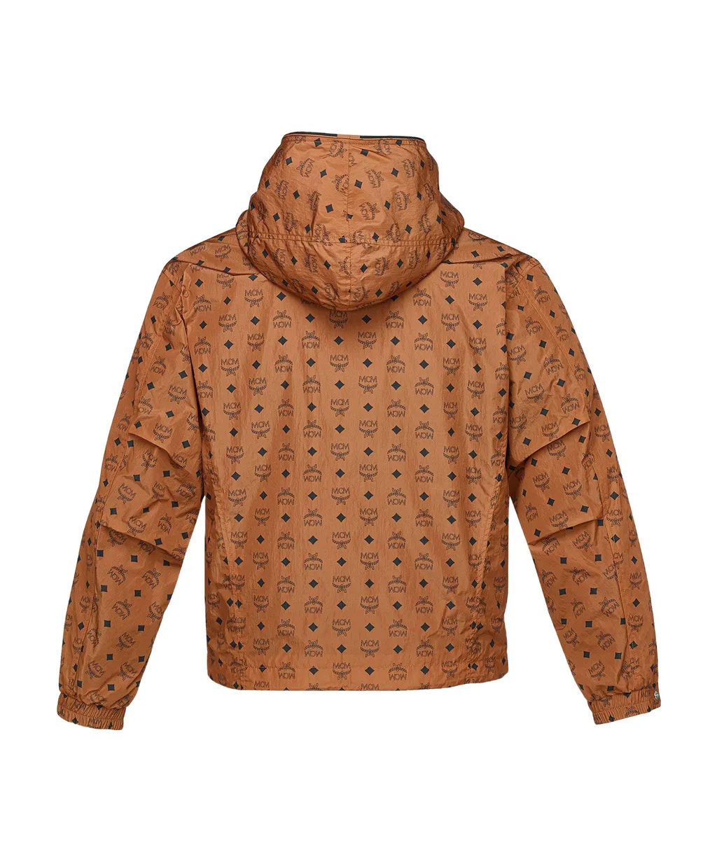 Mcm Monogram-Printed Zipped Hooded Jacket
