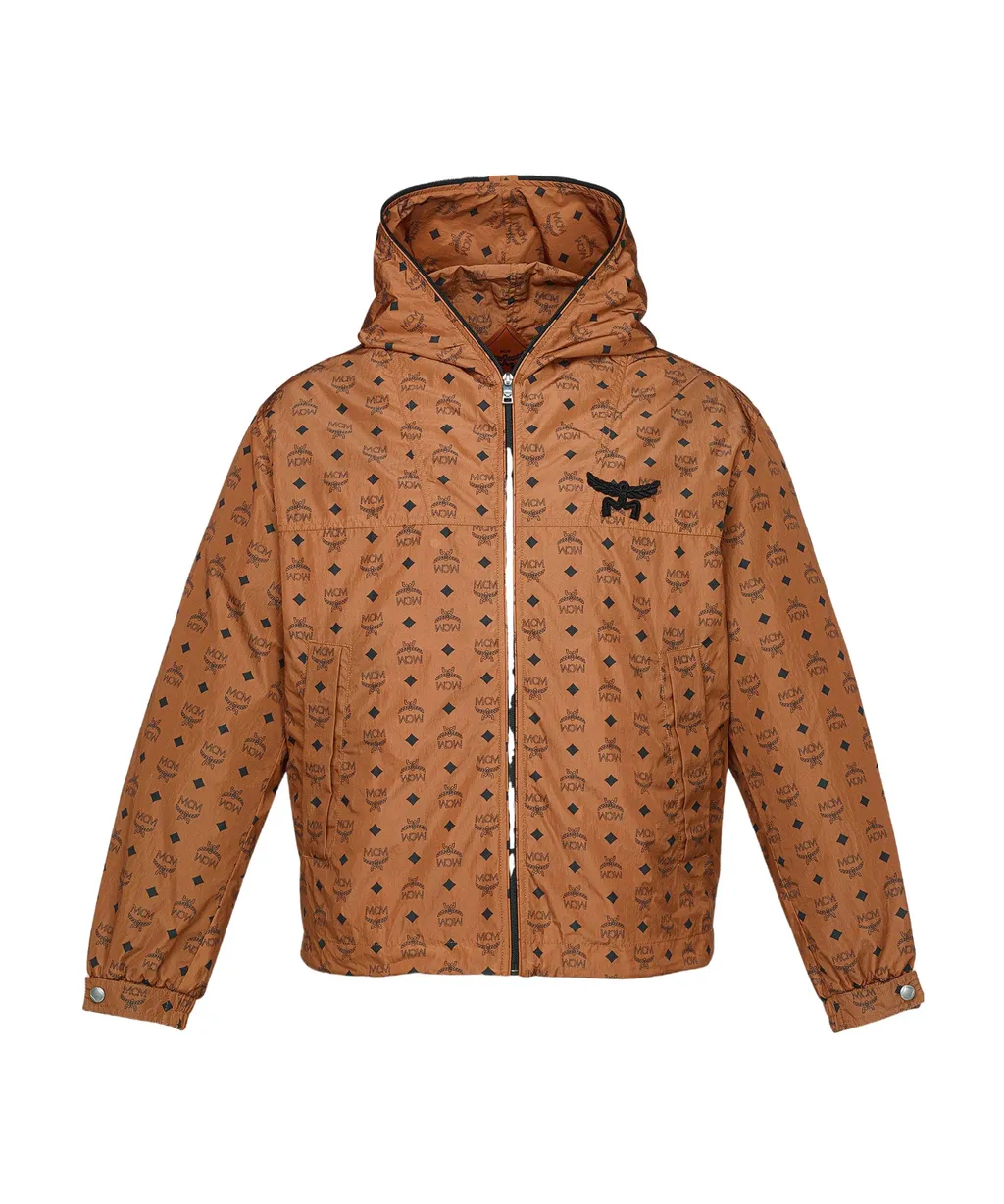 Mcm Monogram-Printed Zipped Hooded Jacket