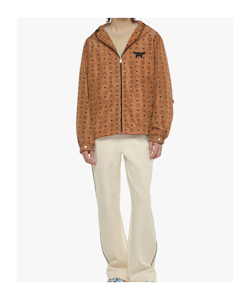 Mcm Monogram-Printed Zipped Hooded Jacket