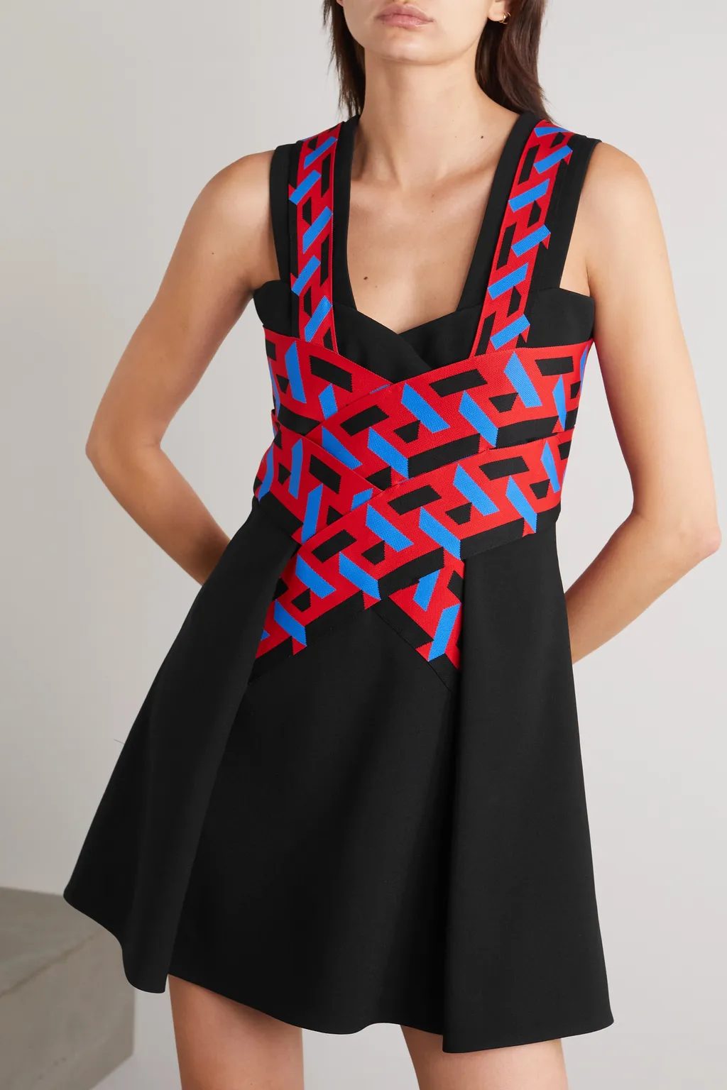 La Greca Sleeveless Mini Dress