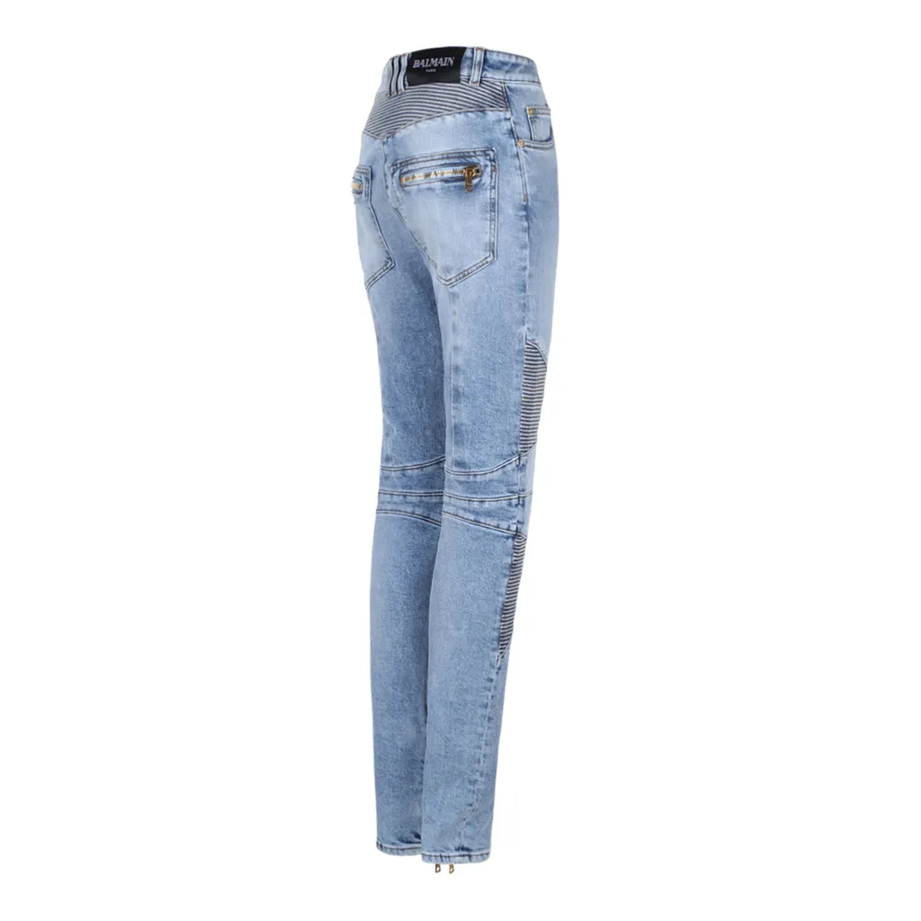 Balmain High Waist Panelled Jeans