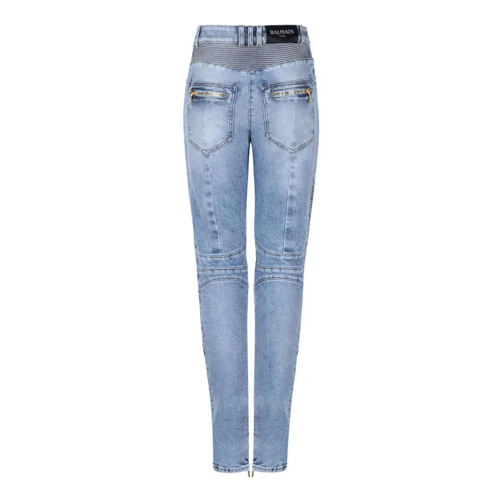 Balmain High Waist Panelled Jeans