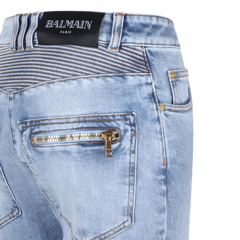 Balmain High Waist Panelled Jeans