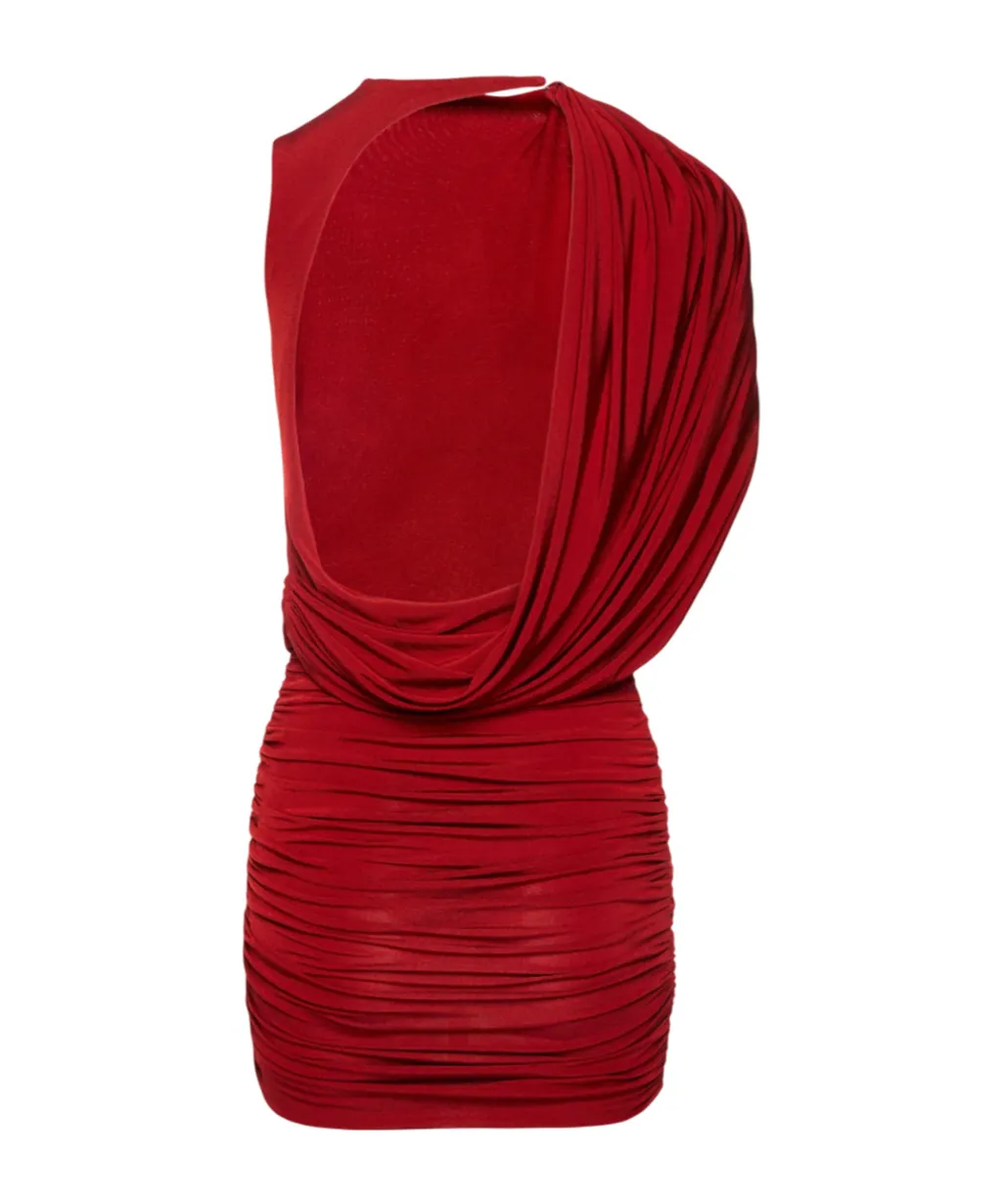 Magda Burtym Asymmetrical Draped Mini Dress