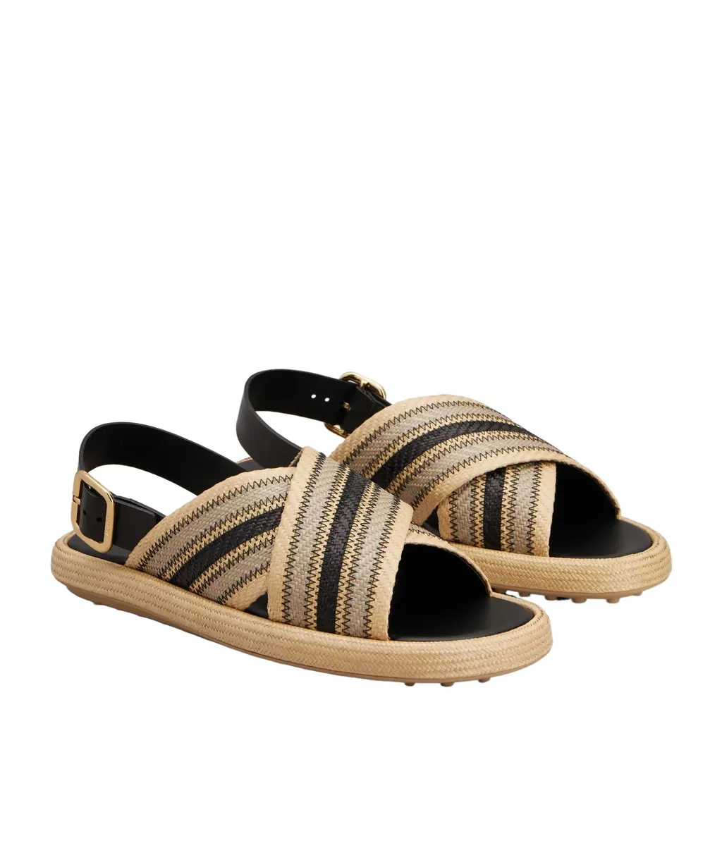 Two-Tone Woven Sandals