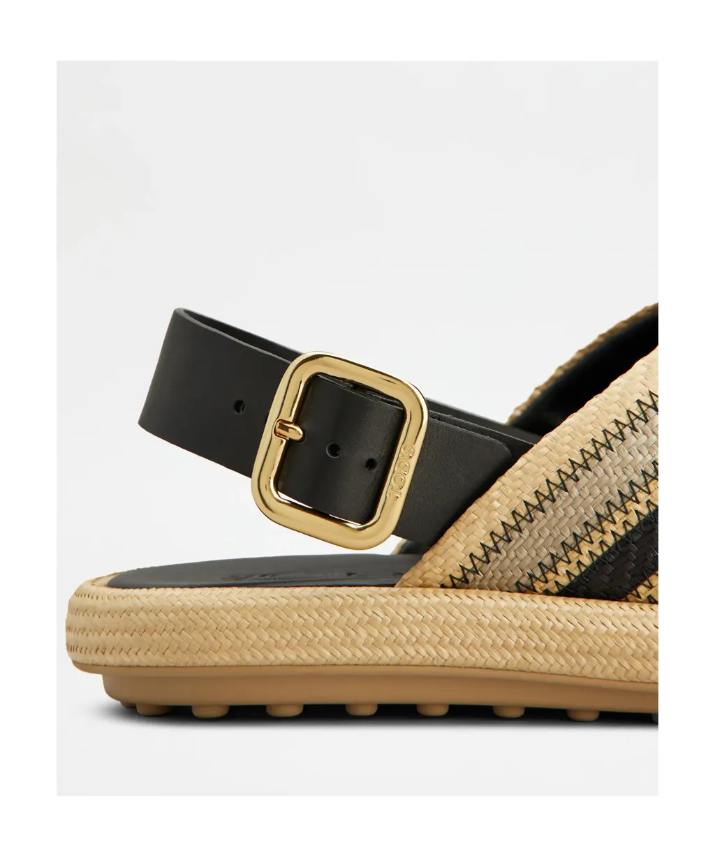 Two-Tone Woven Sandals