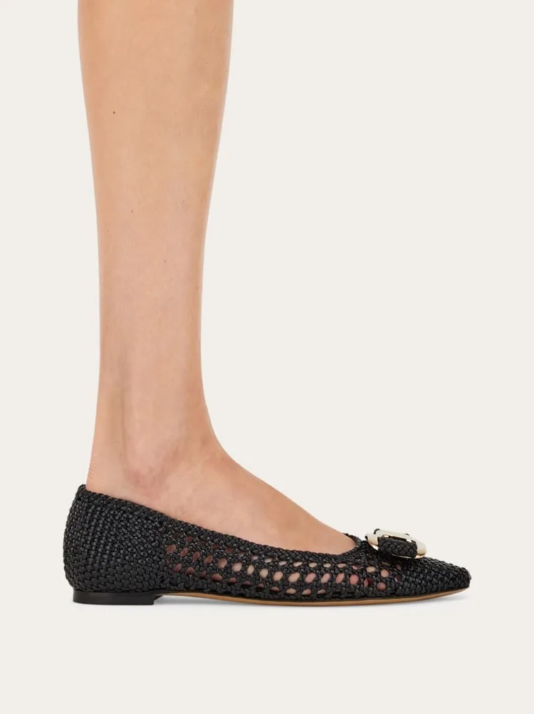 Ferragamo New Vara Buckle Ballet Flats