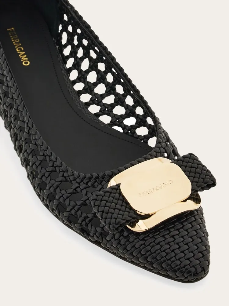 Ferragamo New Vara Buckle Ballet Flats