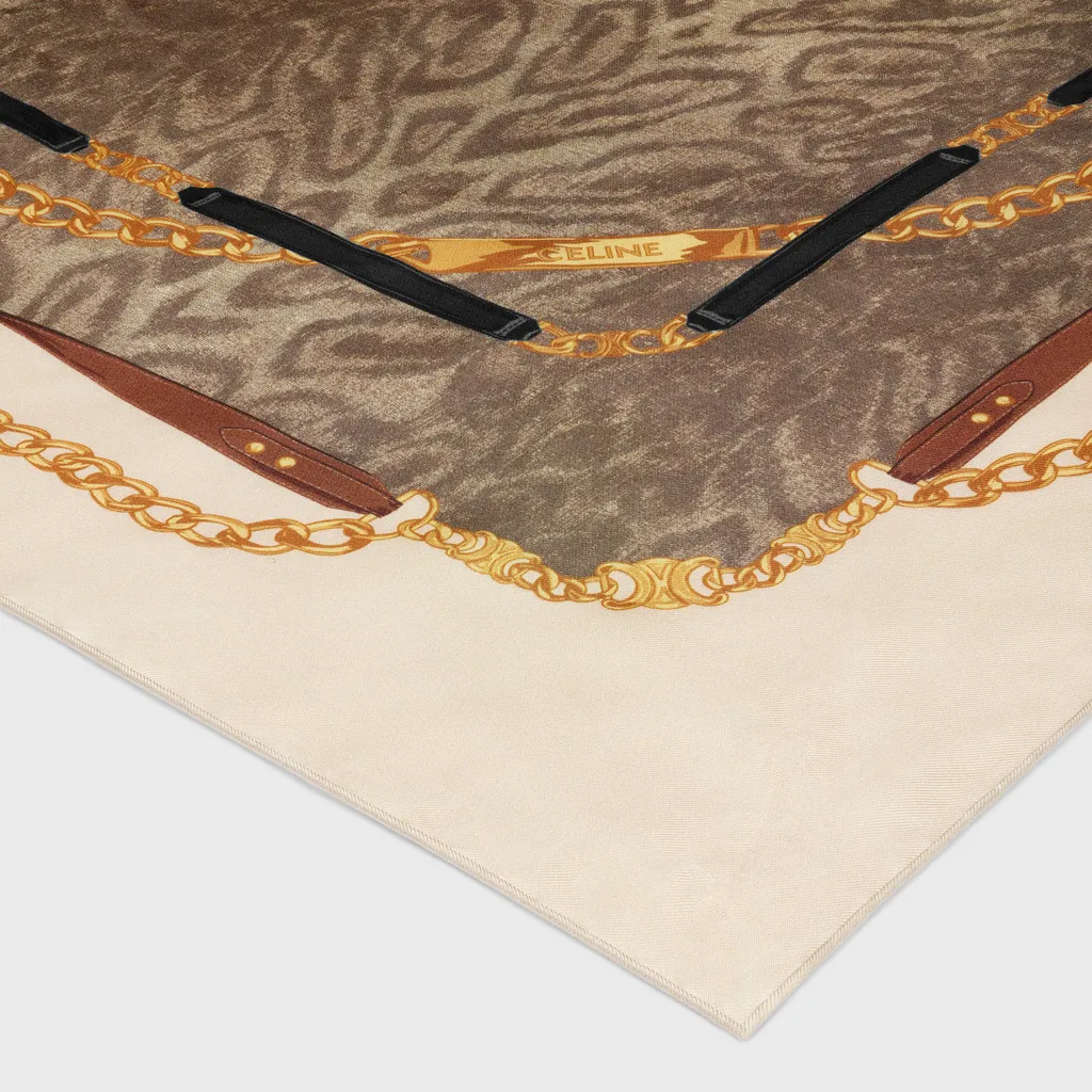 Square In Leopard Silk Twill