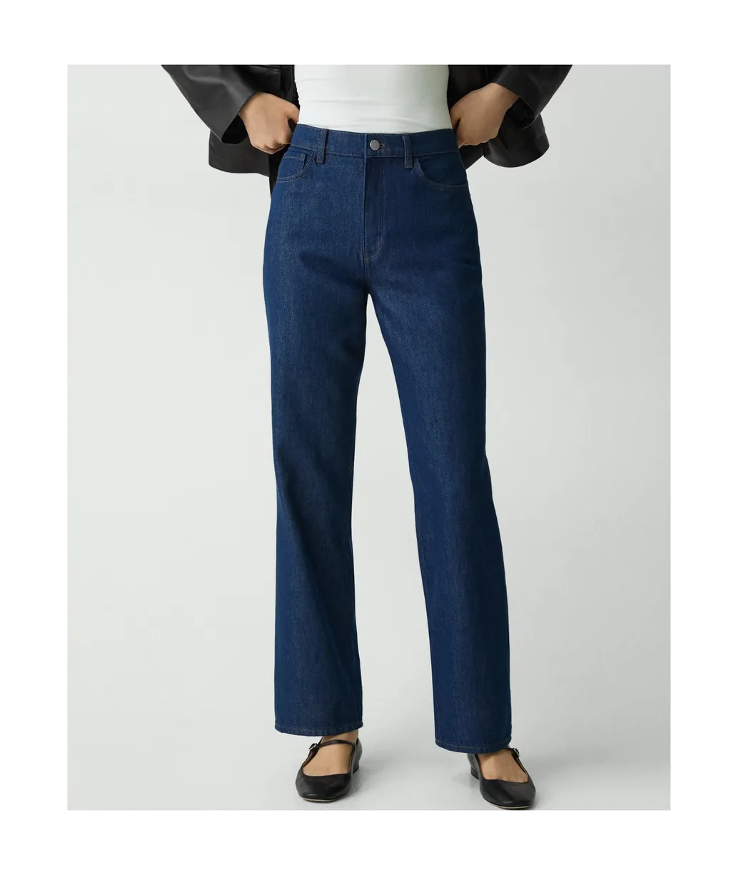 High-Waisted Straight Trousers In Relaxed Denim