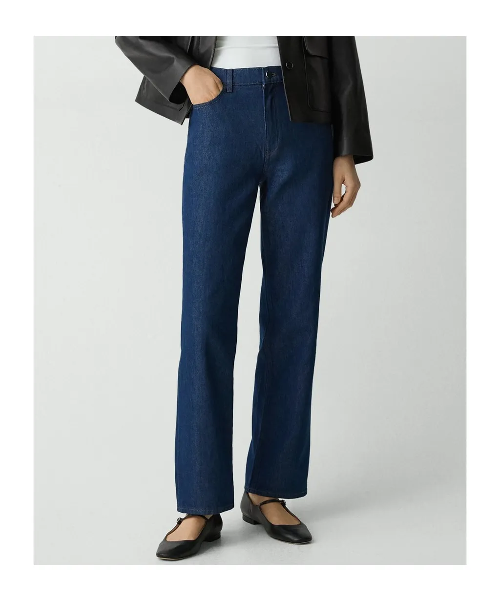 High-Waisted Straight Trousers In Relaxed Denim